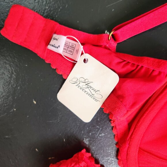 Agent Provocateur Tammi Bra Ouvert and Briefs Set in Red 32DD UK/Size 3 NWT - Picture 4 of 7